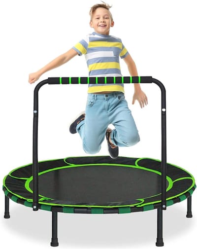 Opvouwbare Kinder Trampoline met Veiligheidsbeugel voor Binnen en Buiten (3-6 Jaar)
