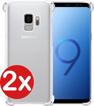 Hoesje - 2 Stuks - Geschikt voor Samsung Galaxy S9 - Sterk & Shockproof - Back Cover - Siliconen Case - Telefoon Hoes Shock Proof - Telefoonhoes - Transparant