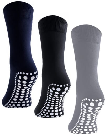 Budino® Huissokken Anti Slip Set - 3 paar - Dikke Antislip Sokken - Gripsokken - Dikke Yoga Pilates Sokken - maat 39-42