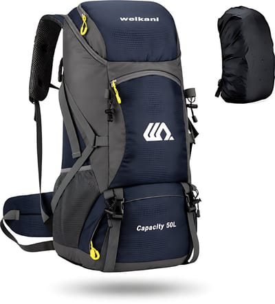 CarryQuest® 50L Outdoor Rugzak - Wandelen - Schoenenvak - Waterdichte Hiking Backpack voor Camping, Backpacken & Reizen - Donkerblauw