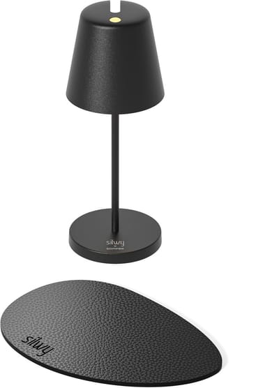 Silwy x Sompex | Tafellamp PORTOFINO | Zwart| oplaadbare tafellamp | Magnetisch | Ideaal voor camping of boot