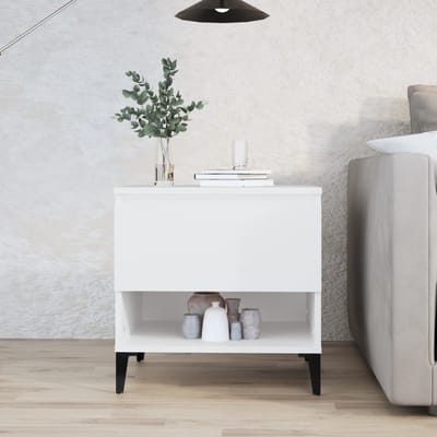 vidaXL - Bijzettafel - 50x46x50 - cm - bewerkt - hout - wit
