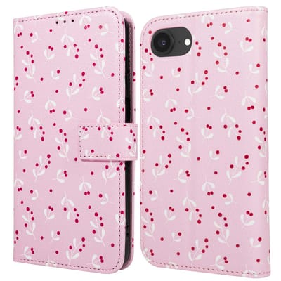 imoshion Hoesje - Geschikt voor Apple iPhone 17e / 16e - Design Bookcase smartphone - Blush Berries