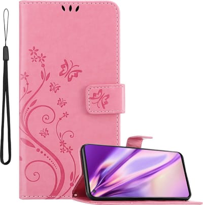 Cadorabo Hoesje geschikt voor OnePlus Nord CE 5G in BLOEMEN ROZE - Beschermhoes in bloemmotief met magnetische sluiting, standfunctie en kaartsleuven Book Case Cover Etui