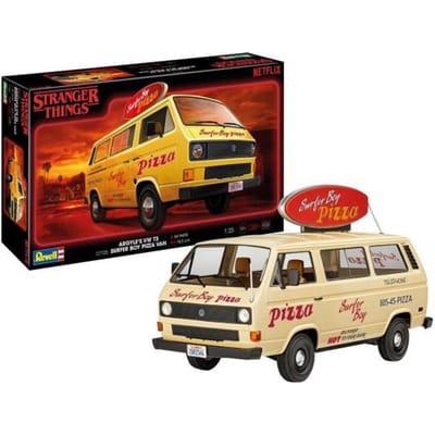 Revell Modelbouwpakket Militaire voertuigen - 07725 Stranger Things - Surfer Boy Argyle#039 VW T3 Pizza Bus Plastic - 1:25 - Modelbouw
