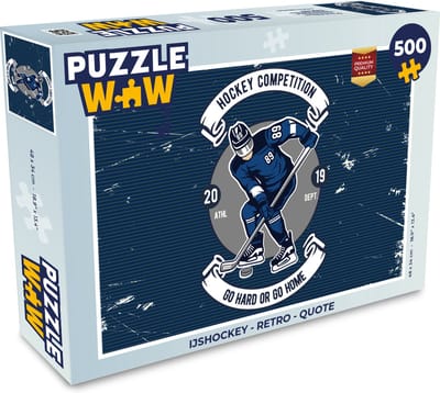 Puzzel IJshockey - Retro - Quote - Legpuzzel - Puzzel 500 stukjes