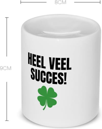 Akyol - heel veel succes Spaarpot - Collega - werknemers - bedankje - cadeautje voor collega - kado - afscheids cadeau - 350 ML inhoud
