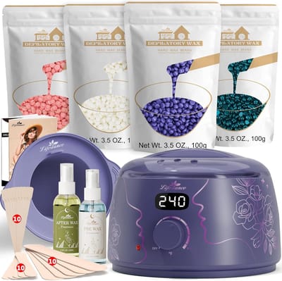 Waxverwarmer Set - Harsverwarmer Apparaat - Huidverzorging Thuis - Snelle Smeltijd 10 Min - 500 ml Pot - Paars