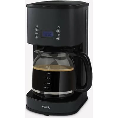 Programmeerbaar koffiezetapparaat - HKoeNIG - MG32 - 1,5 L (12 kopjes) - 1000 W - LCD scherm - Warmhouden - Zwart en RVS