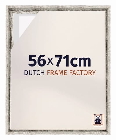 Baklijst 56x71 cm - Wit Vintage - Geschikt voor Canvasdoek - MDF Baklijst Lausanne