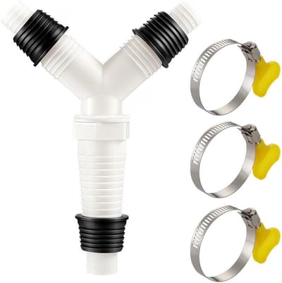 Y-adapter afvoergarnituur voor meerdere huishoudelijke apparaten - 20-32 mm buizen 36 mm sifon aansluiting