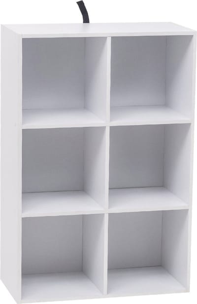 Happyment Boekenkast Deluxe - 6 vakken - Wit - 60x29.5x89cm - Boekenplank - Woonkamer, slaapkamer en kinderkamer - Hout - MDF