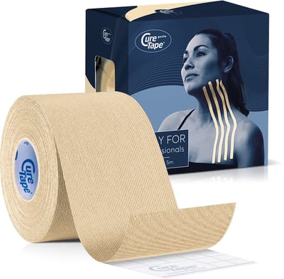 CureTape® Gentle Sensitive - kinesiotape - 1 rol beige kinesiotape speciaal voor de gevoelige huid - 5cm x 5m - latexvrij - fysiotape - kinesiologie tape - Cure Tape voor de gevoelige huid