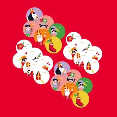 24 Sinterklaas sticker naam - sint - sinterklaascadeau - naamsticker - pakjesavond - cadeausticker- naamsticker - sluitzegel - sint en piet.
