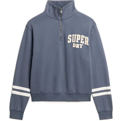 Superdry - Sweatshirt Athletic Essentials met applicatie en halve rits - Dames - Truien