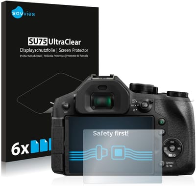 Savvies - Screenprotector voor Panasonic Lumix DMC-FZ330 - Folie Beschermfolie transparant 6 Stuks