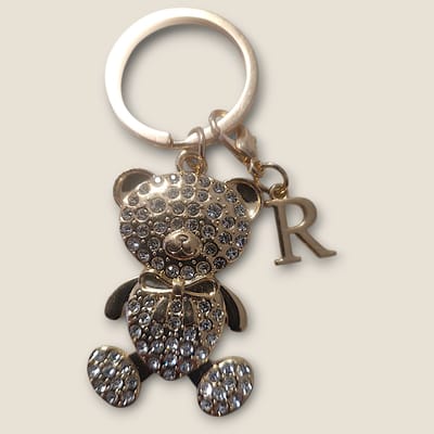 Sleutelhanger Beertje met Letter R - Gepersonaliseerd - Persoonlijk cadeau - Verjaardagscadeau - Kraamcadeau - Persoonlijk geschenk - Tashanger - Sleutelhanger