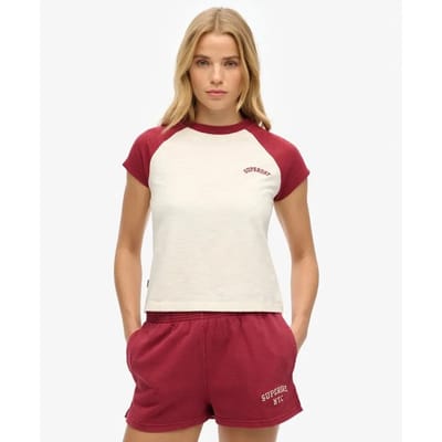 Superdry - Essential Logo T-shirt van biologisch katoen met raglanmouwen - Dames - T-shirts