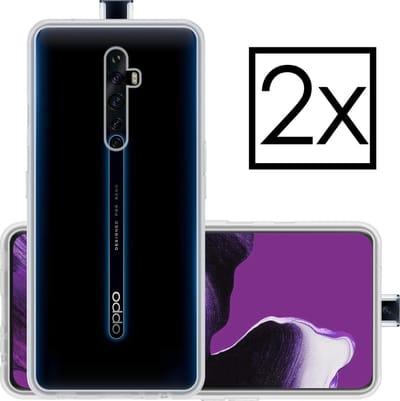 Hoesje - 2 Stuks - Geschikt voor OPPO Reno 2 - Sterk & Shockproof - Case Siliconen - Back Cover - Telefoon Hoes - Transparant