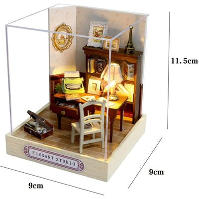 Doe-het-zelf Houten Mini Poppenhuis Montage Bouwpakket Speelgoed Kleine Huizen Pakket Decoratie met Meubels Voor Verjaardagscadeaus voor Kinderen