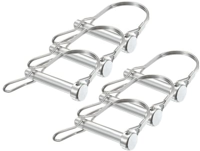 Bevestigingspinnen voor aanhangers 9,2 mm x 50 mm met halfronde borgring voor landbouwaanhangers, tuinmachines en wagens - Set van 6 stuks voor stevige bevestiging