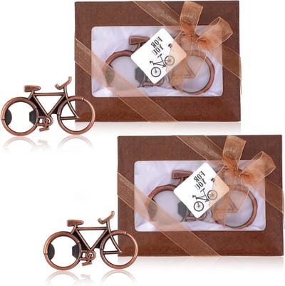 Set van 2 Flessenopeners in Fietsdesign van RVS, Grappige Cadeaus voor Fietsers, Bierliefhebbers en Vaderdag met Cadeaubox