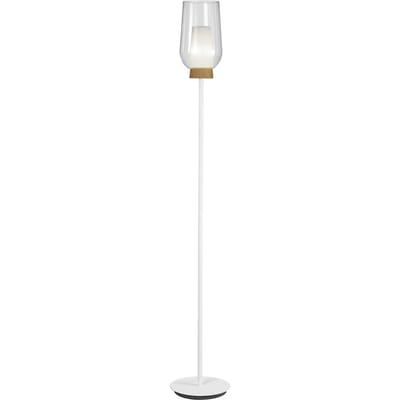 Mantra Iluminación Nora vloerlamp, wit-transparant, metaal, glas