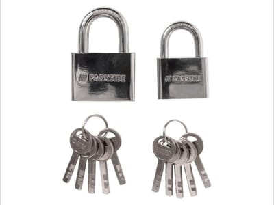 PARKSIDE® Hangsloten 2 delig - Hangslot van 4 cm en van 5 cm met geharde beugel, alleen geschikt voor binnenshuis Inclusief 5 sleutels per slotje