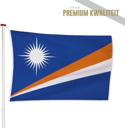Marshalleilandse Vlag Marshalleilanden 100x150cm - Kwaliteitsvlag - Geschikt voor buiten