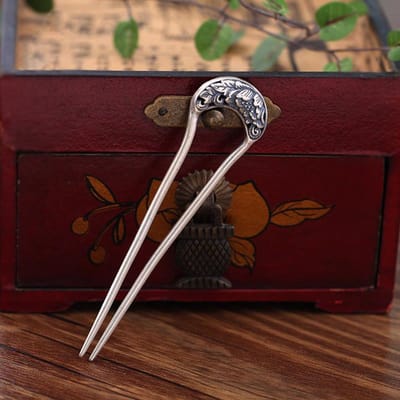 Vintage Thaise Pioenroos Hanfu Haaraccessoire U-vormige Korte Haarspeld Klassiek Alledaags Etnische Stijl Sieraden Voor Vrouwen brown