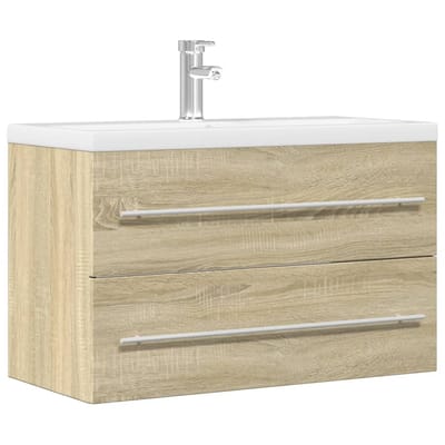 vidaXL - Wastafelkast - 80x38,5x48 - cm - bewerkt - hout - oud - houtkleurig
