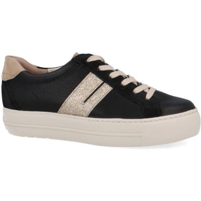 Paul Green 5330 Lage sneakers - Leren Sneaker - Dames - Zwart - Maat 37,5