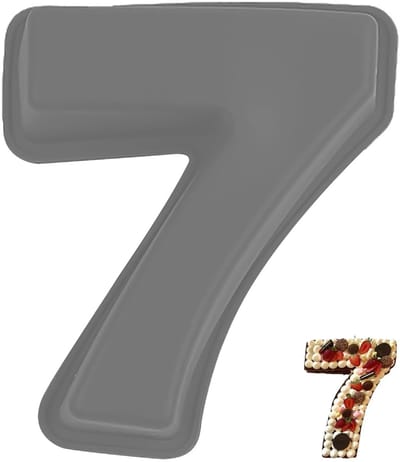 Dailygoods- Cijfervorm met nummer 7 - Siliconen Bakvorm - Antiaanbaklaag - BPA-vrij - Flexibel en Duurzaam - Perfect voor Verjaardagen - Taartvorm