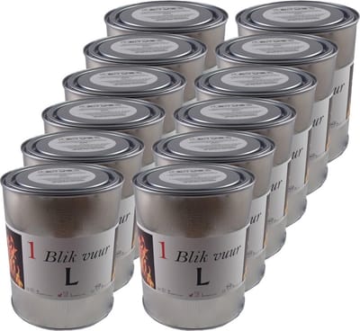 12x tuinfakkel vuur verlichting in blik - 11 x 13 cm - 5-8 branduren- zweedse fakkel - vuurblik - tuinkaars/outdoor kaars - tuinverlichting/tuindecoratie