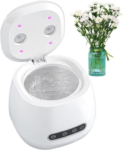 Ultrasone Reiniger - Draagbaar UV Apparaat - Hygiënisch Reinigen - Dubbele Zuivering - 200 ml Tank - Wit