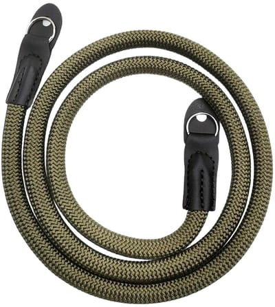 Dailygoods - Camerariem, Schouderriem in Gevlochten Design voor DSLR-, SLR- of Systeemcamera's (Legergroen)