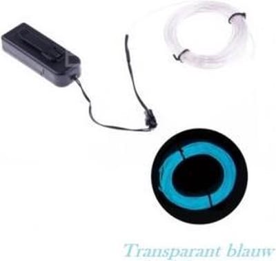 Neon LED Draadstrip tranparant blauw 5 meter lang