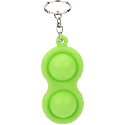 Stressverlichting Sleutelhanger Druk Bubbel Sleutelhanger Hand Sensorisch Puzzelspeelgoed Siliconen voor Studenten Volwassenen green