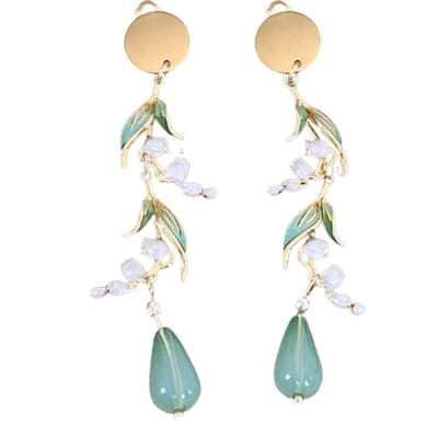 Clip oorbellen -Fallon -mint groen -goudkleurig- Charme Bijoux