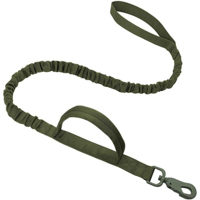 Tactische Hondenriem Verstelbaar Snel Losmaken Elastische Lijnen Touw Met 2 Controlehandvatten Militair Zwaar Uitgevoerde Hondenriemen Voor Honden legergroene kleur
