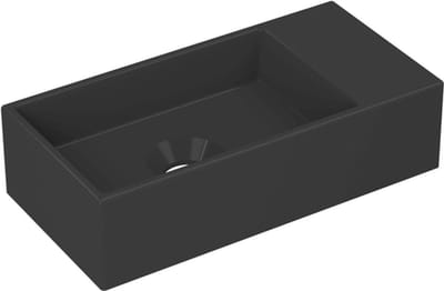 INK Versus Fontein - 36x18x9cm - wasbak links - 0 kraangaten - porselein zwart mat