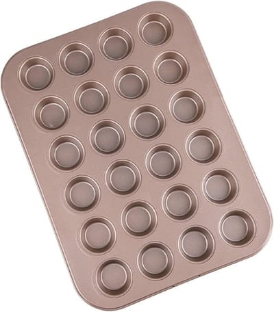 Muffin Cake Pan - Mini Bakvorm - Taarten Bakken - 24 Holtes - 35x26 cm - Zwart