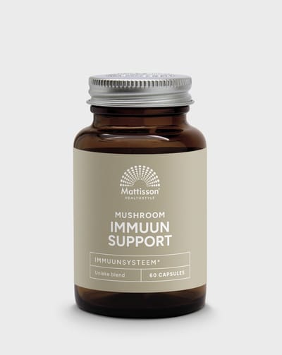 Mattisson - Mushroom Immuun Support - Lion’s Mane, Shiitake, Maiitake, Reishi, Cordyceps, Chaga en Zinkmethionine - Voedingssupplement Immuunsysteem - 60 Capsules