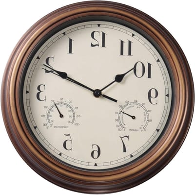 Wandklok - Buitenklok - Weer Buiten - Met Thermometer Hygrometer - 306 cm - Zwart