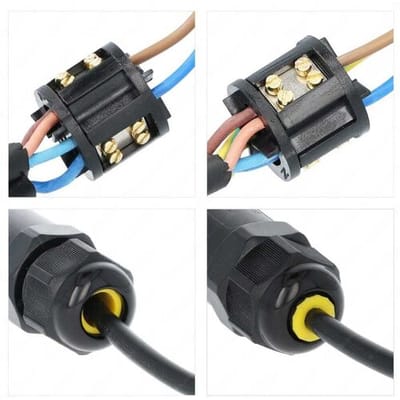 5x HOFTRONIC Kabelverbinder - T-vorm - IP68 - Waterdicht - Voor waterdichte kabelverbinding - aderdikte 0.5 - 2.5 mm² - Kabeldikte 8 - 12 mm