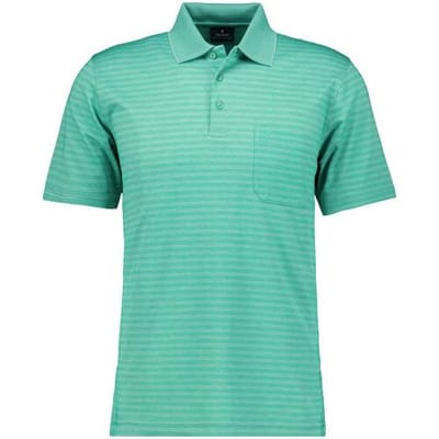 Ragman Polo Duo Fine Line Soft Knit Easy Care Pistache / male