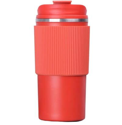 Oneay Thermische mok 450 ml – Geïsoleerde koffiemok voor onderweg – Lekvrije reismok met deksel – Dubbelwandige drinkbeker voor koffie, thee en warme dranken – Herbruikbare travel mug voor auto, kantoor en reizen - Rood