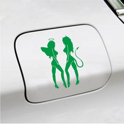 Bumpersticker - Engeltjes - 14 X 10 - Groen