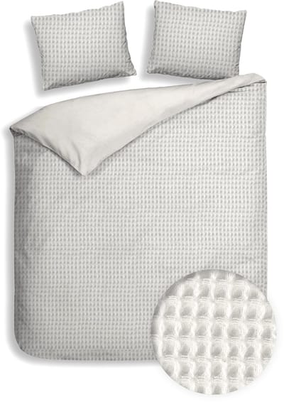 Heckettlane Dekbedovertrek Vafala - Effen Bedlinnen - 240x200-220 cm - Lits-Jumeaux - Off-White - Dekbedovertrek van Katoen