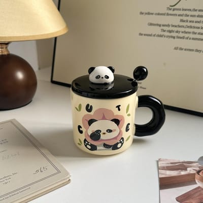 Anime Unieke Panda Mok Verjaardagscadeau voor Meisjes Mok Huis met Deksel Hoge Waarde Koppel Souvenir Cadeau Duurzaam Duurzaam 400